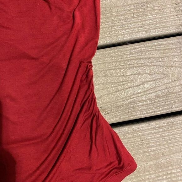 Michael Kors Asymmetrical Neckline Cap Sleeve Side Ruching Medium - Picture 4 of 7